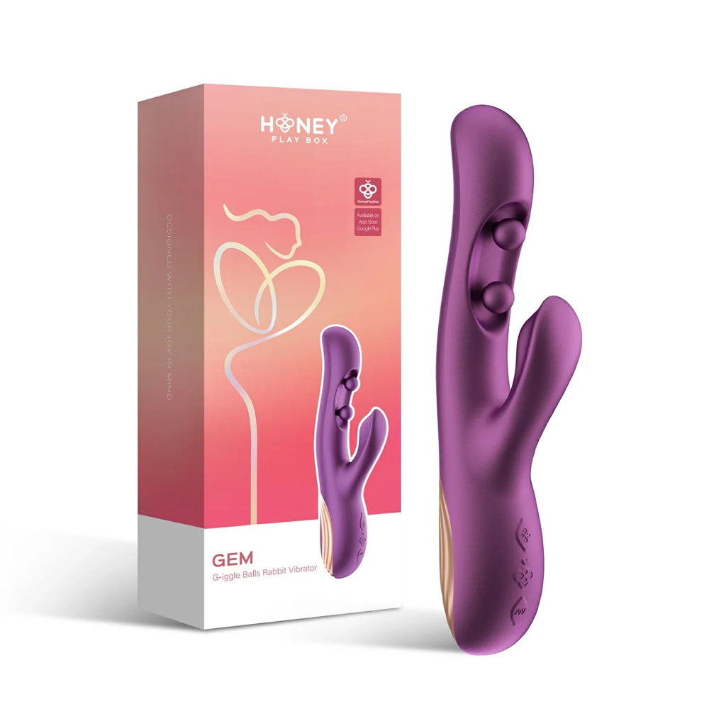 Gem - App Control G-Iggle Balls Rabbit Vibrator - Purple (US)