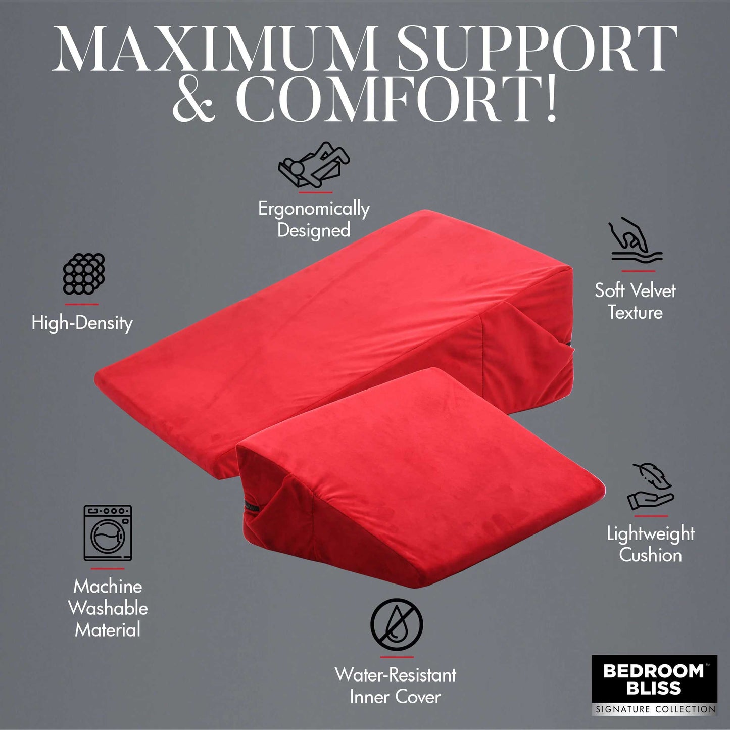 Love Cushion Set Foam Wedge Pillow Set - Red (US)