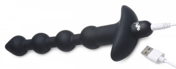 Bang - Vibrating Silicone Anal Beads and Remote Black (US)