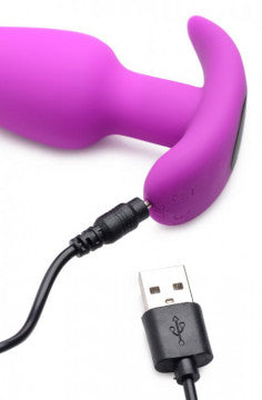 21x Silicone Butt Plug With Remote - Purple US