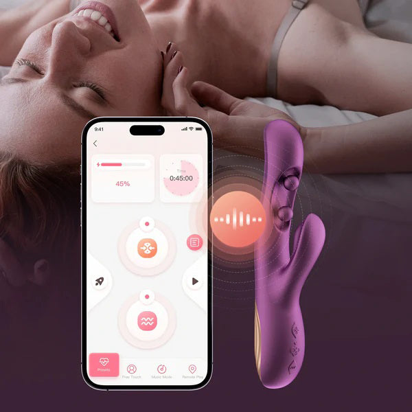 Gem - App Control G-Iggle Balls Rabbit Vibrator - Purple (US)